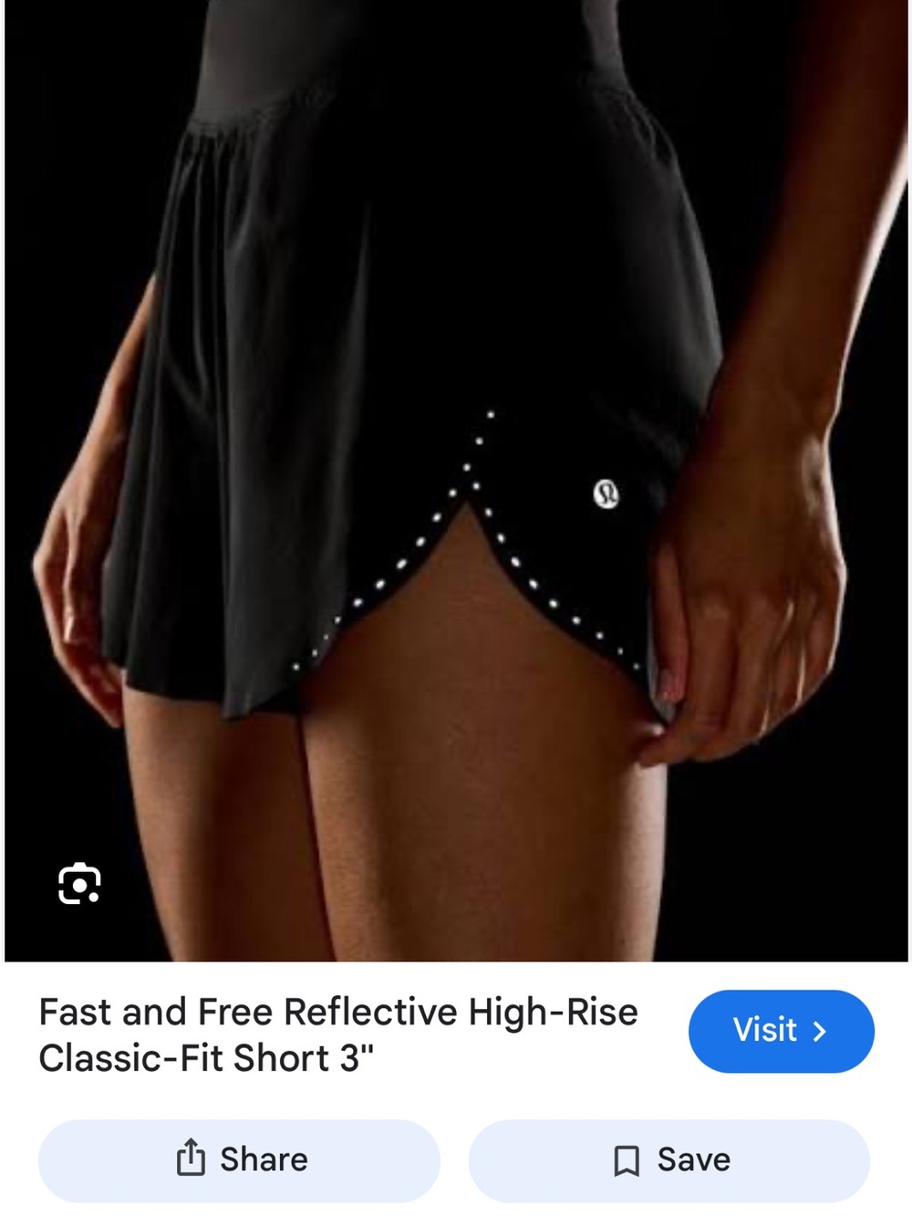 lululemon athletica Fast and Free Reflective High-Rise Shorts — Black